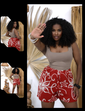 Short Feminino Estampado com Amarração